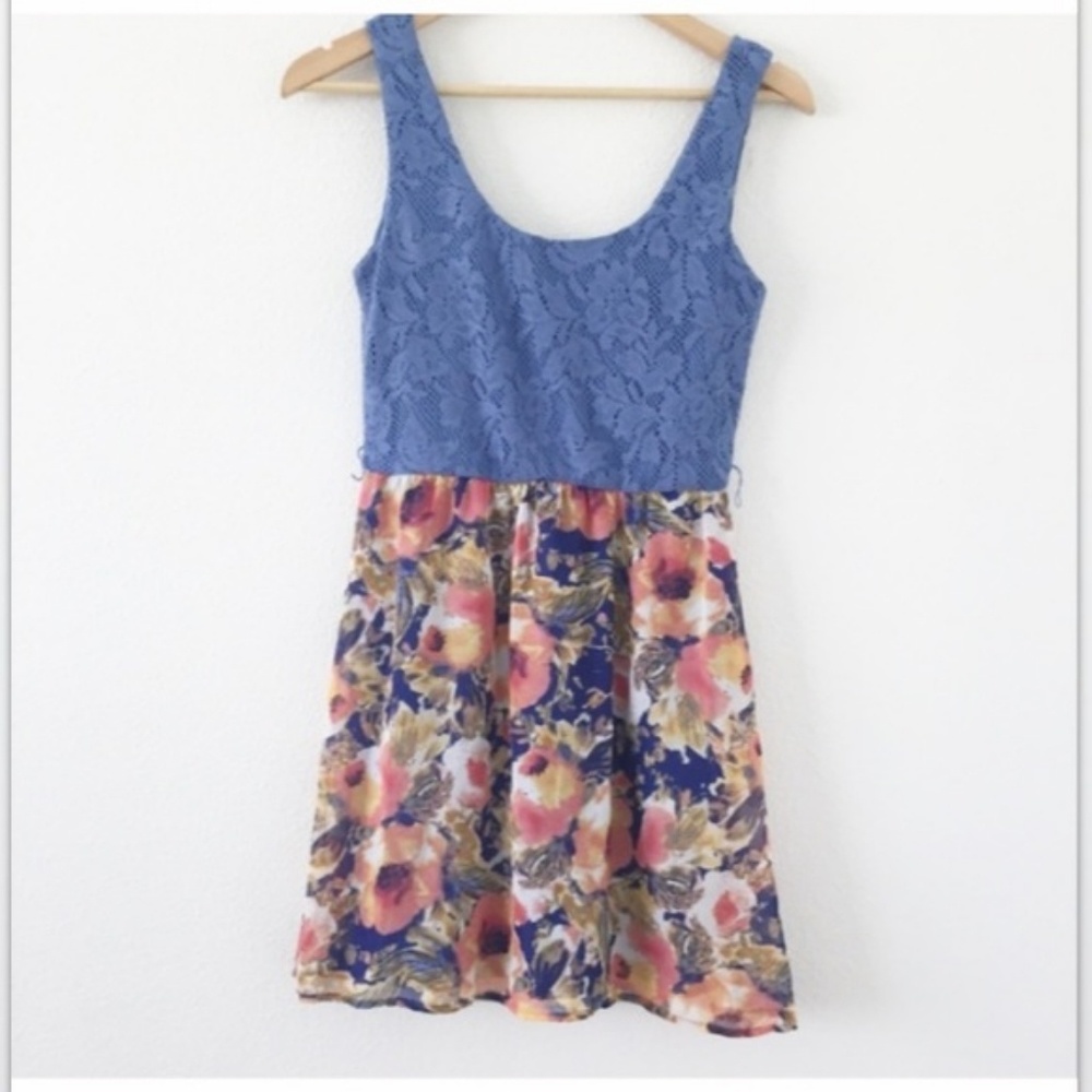 Lily Rose Blue Floral Mini Dress